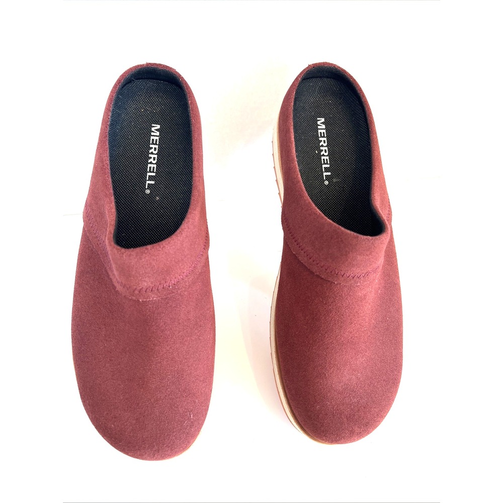 Merrell Juno Suede Slip-On Slides| Mules Women's Size 9.5 Rust Cushioned Insole